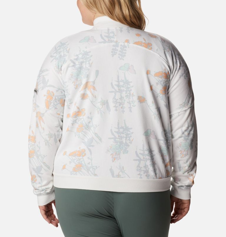 Women's Columbia Lodge French Terry Full Zip Jacket - Plus Size, Color: White Radical Botanical, image 2