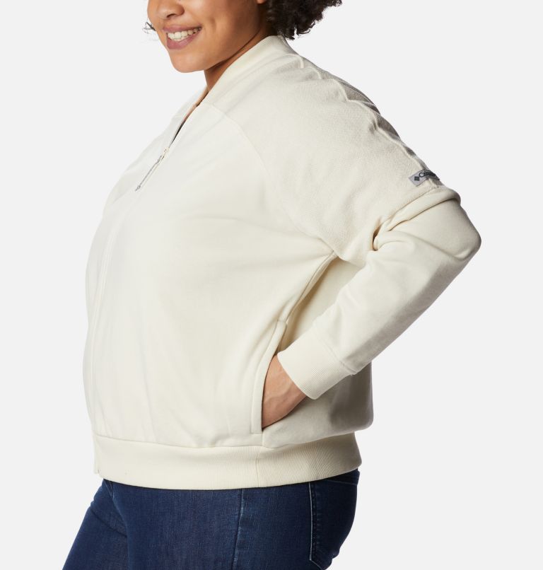 Women's Columbia Lodge French Terry Full Zip Jacket - Plus Size, Color: Chalk, image 3