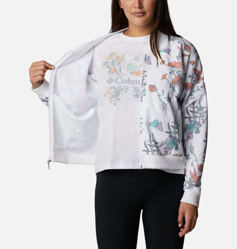 Women’s Lodge French Terry Casual Jacket, Color: White Radical Botanical, image 5