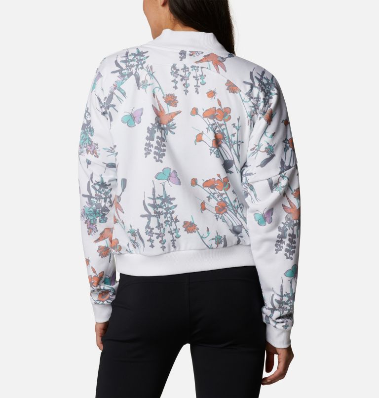 Women’s Lodge French Terry Casual Jacket, Color: White Radical Botanical, image 2