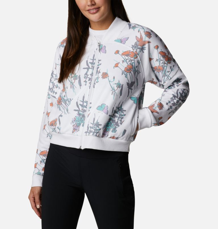 Women’s Lodge French Terry Casual Jacket, Color: White Radical Botanical, image 1