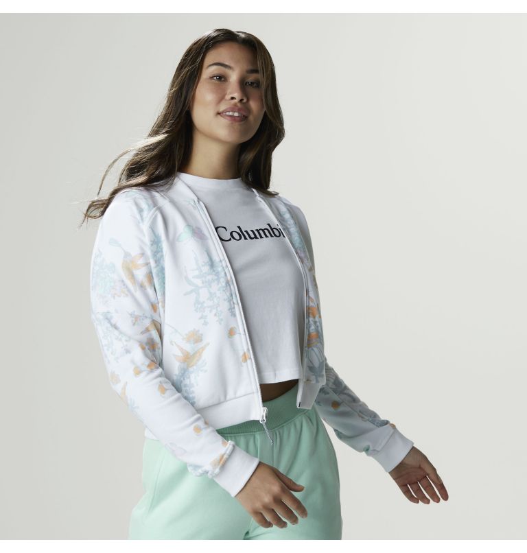 Women’s Lodge French Terry Casual Jacket, Color: White Radical Botanical, image 9