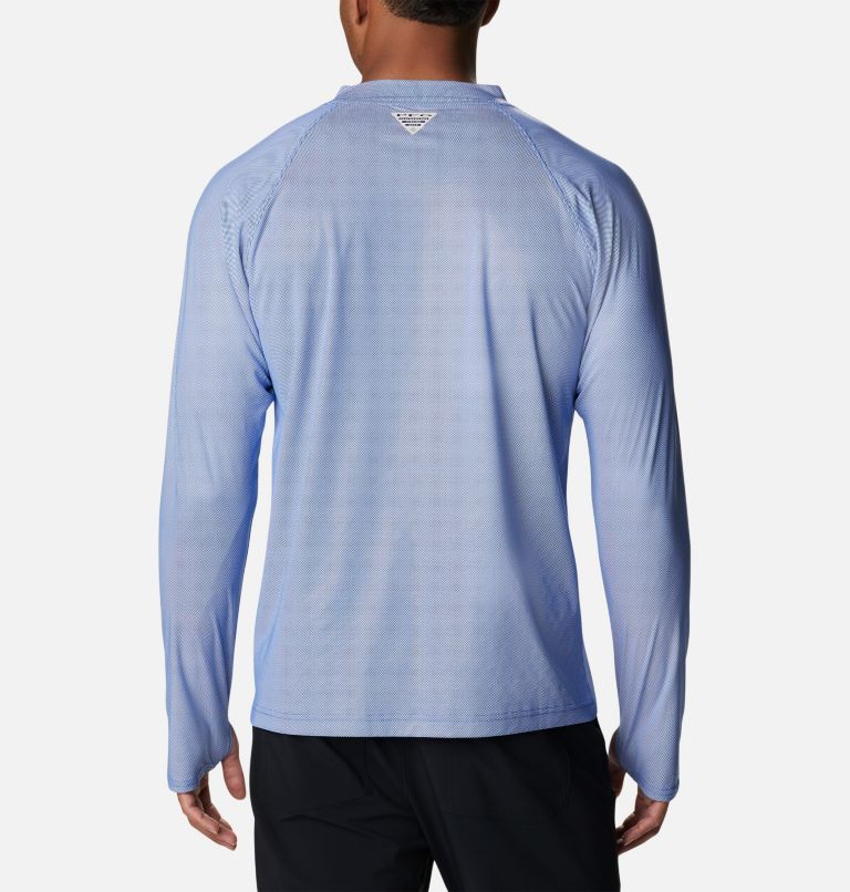 Men's PFG Terminal Deflector Ice Long Sleeve Shirt, Color: Blue Macaw