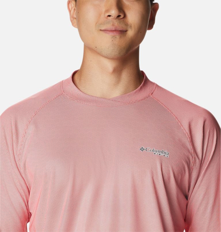 Thumbnail: Men's PFG Terminal Deflector Ice Long Sleeve Shirt, Color: Red Hibiscus, image 4