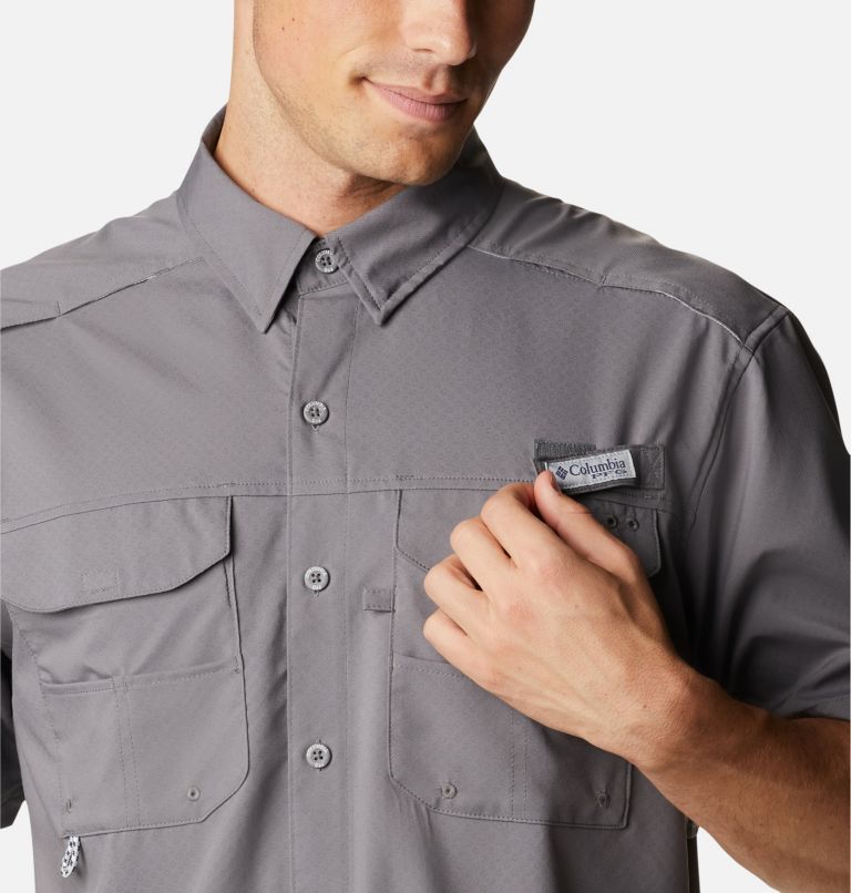 Thumbnail: Men's PFG Blood and Guts Zero Woven Short Sleeve Shirt, Color: City Grey, image 4