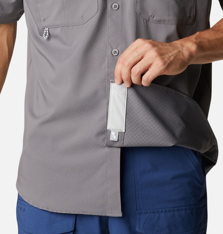 Thumbnail: Men's PFG Blood and Guts Zero Woven Short Sleeve Shirt, Color: City Grey, image 6