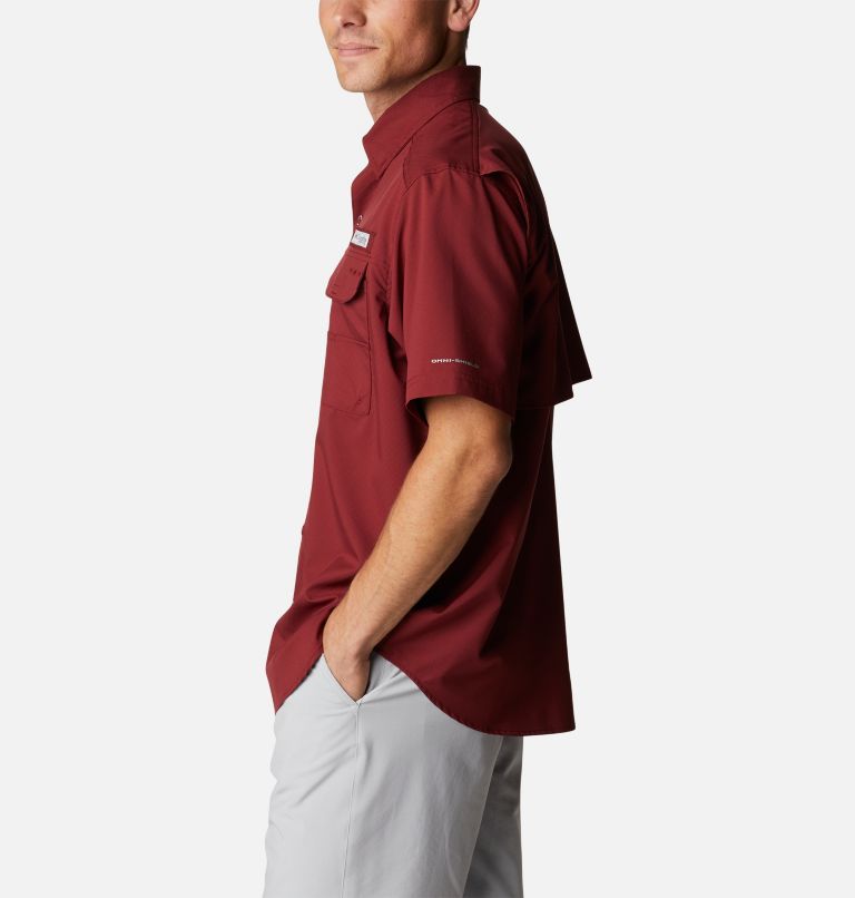 Men's PFG Blood and Guts Zero Woven Short Sleeve Shirt, Color: Red Jasper, image 3