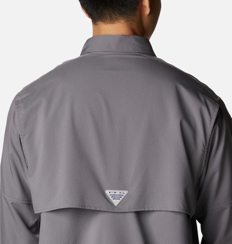 Men's PFG Blood and Guts Zero Woven Long Sleeve Shirt, Color: City Grey, image 5