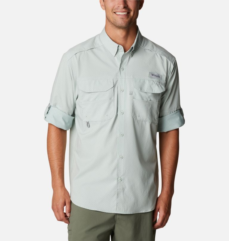 Thumbnail: Men's PFG Blood and Guts Zero Woven Long Sleeve Shirt, Color: Cool Green, image 7