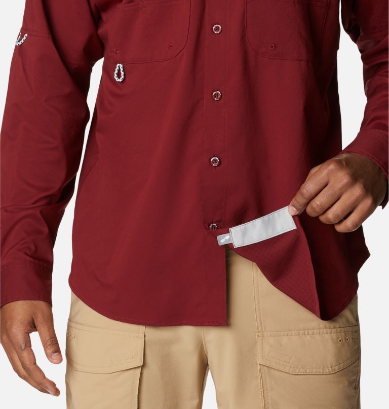 Thumbnail: Men's PFG Blood and Guts Zero Woven Long Sleeve Shirt, Color: Red Jasper, image 6