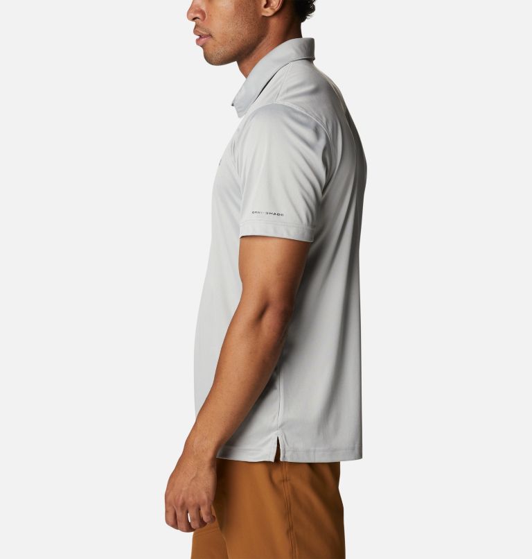 Polo chiné PFG Terminal Tackle Homme, Color: Cool Grey Heather, Vivid Blue Logo