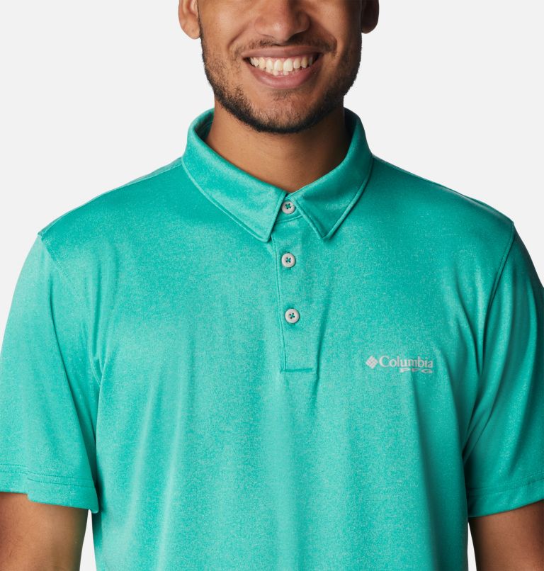 Polo chiné PFG Terminal Tackle Homme, Color: Circuit Heather, Cool Grey Logo, image 4