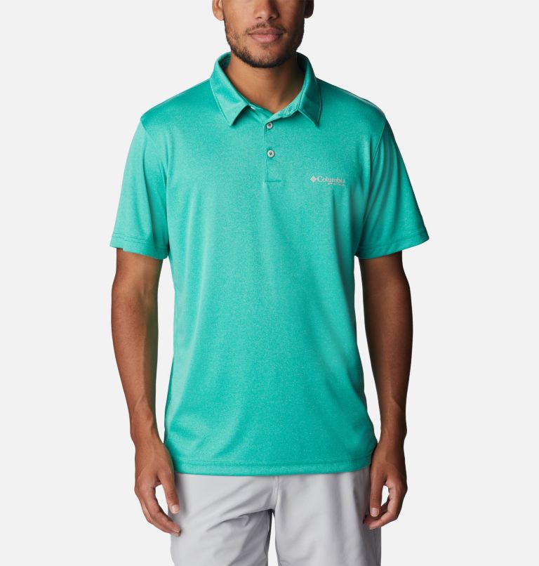 Polo chiné PFG Terminal Tackle Homme, Color: Circuit Heather, Cool Grey Logo, image 1