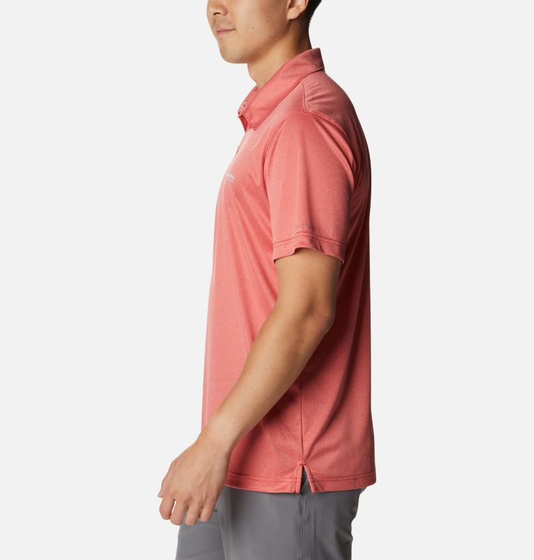 Thumbnail: Polo chiné PFG Terminal Tackle Homme, Color: Red Spark Heather, White Logo, image 3