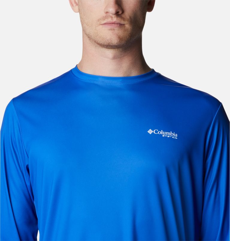 Men's PFG Terminal Tackle First On The Water Classic Long Sleeve Shirt, Color: Blue Macaw, Billfish, image 4