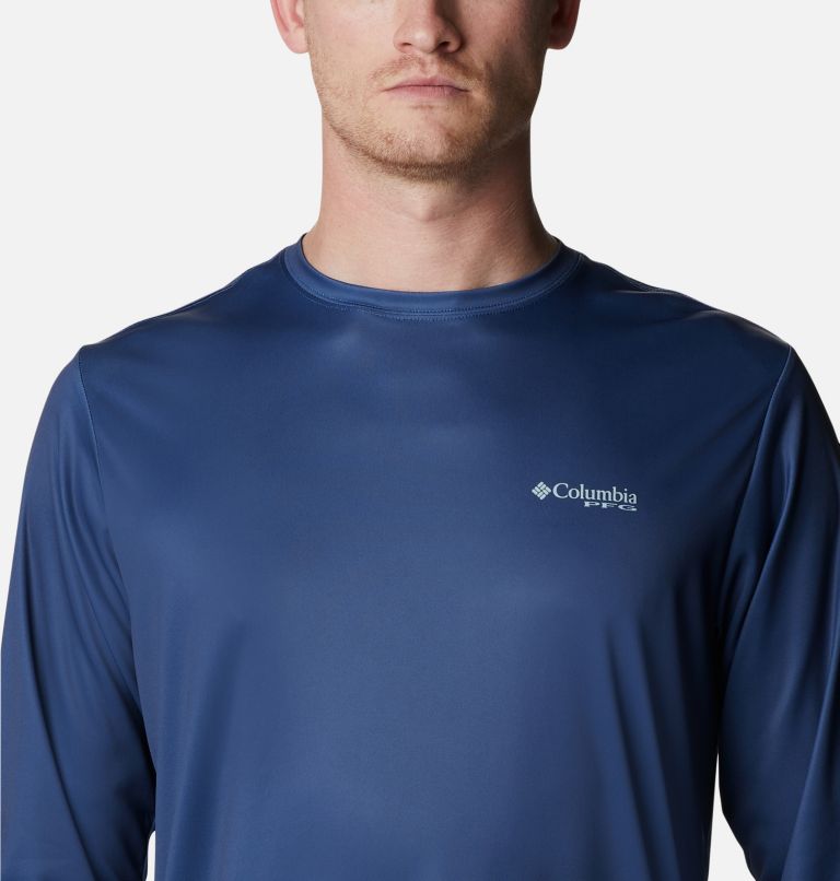 Men's PFG Terminal Tackle First On The Water Classic Long Sleeve Shirt, Color: Carbon, Billfish, image 4