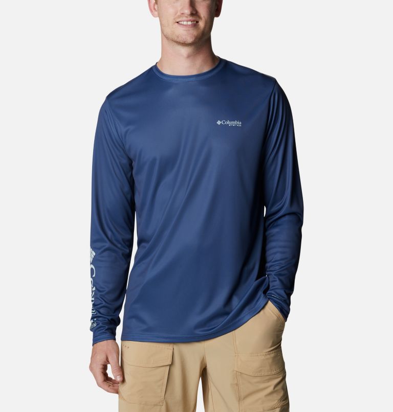 Men's PFG Terminal Tackle First On The Water Classic Long Sleeve Shirt, Color: Carbon, Billfish, image 2