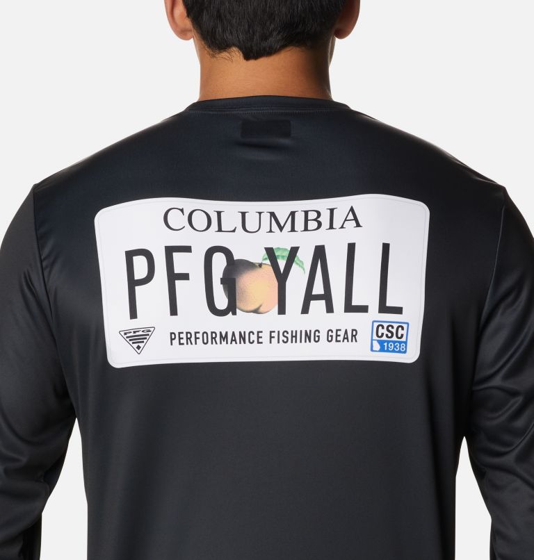 Men's PFG Terminal Tackle License Plate Long Sleeve Shirt, Color: Black, Georgia, image 5