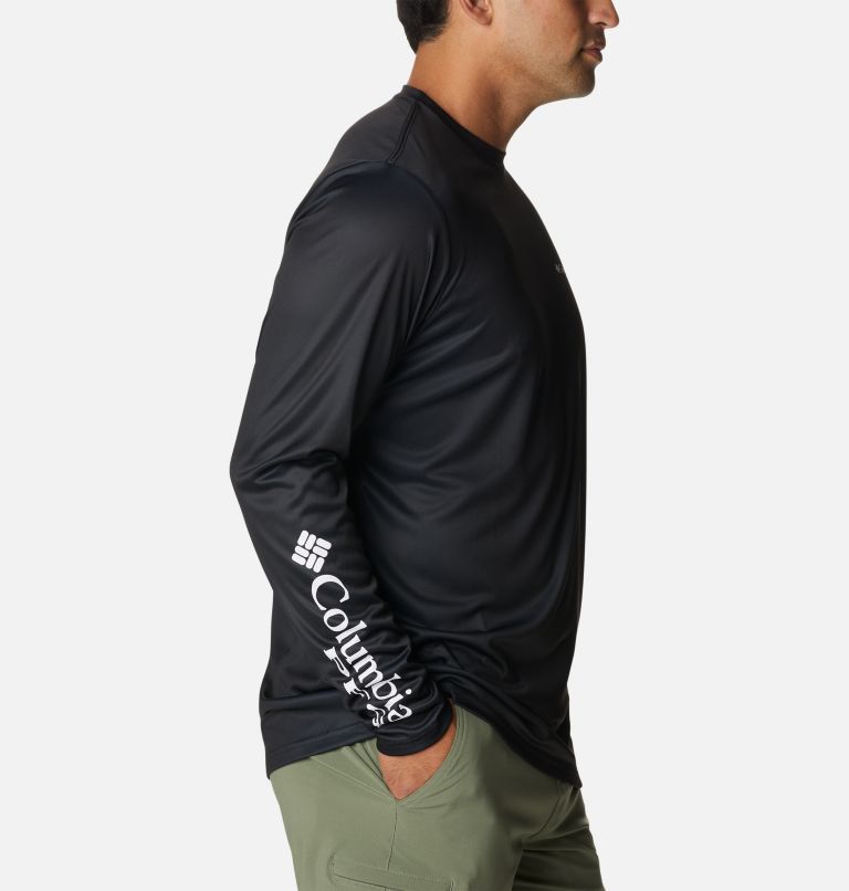 Men's PFG Terminal Tackle License Plate Long Sleeve Shirt, Color: Black, Georgia, image 6