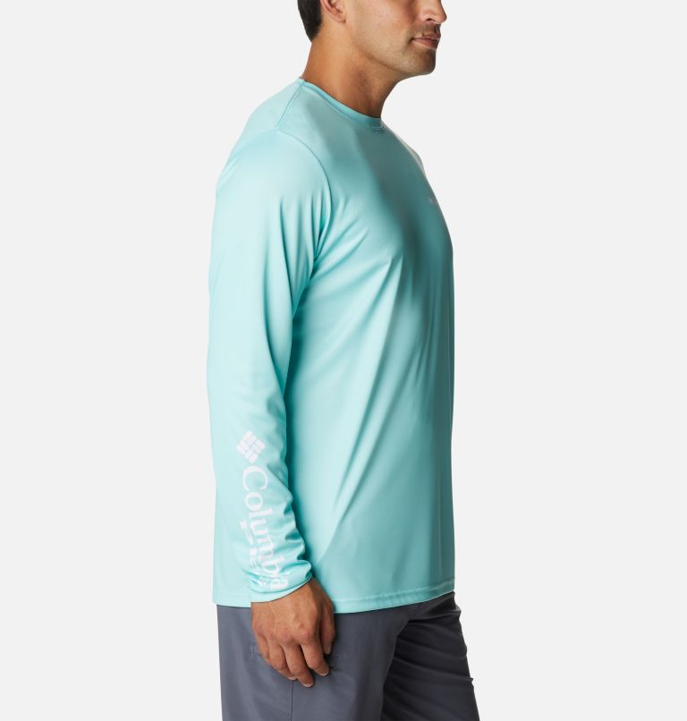 Men's PFG Terminal Tackle License Plate Long Sleeve Shirt, Color: Gulf Stream, Florida, image 3