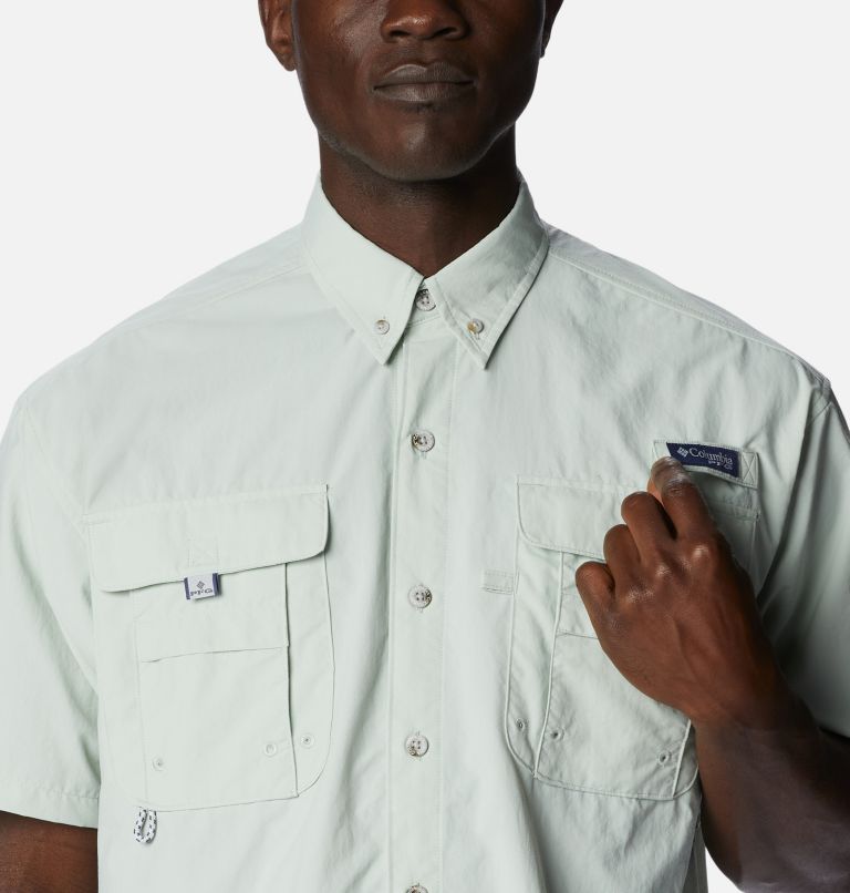Men's PFG Bahama Icon Short Sleeve Shirt, Color: Cool Green Carey Chen Trout, image 4