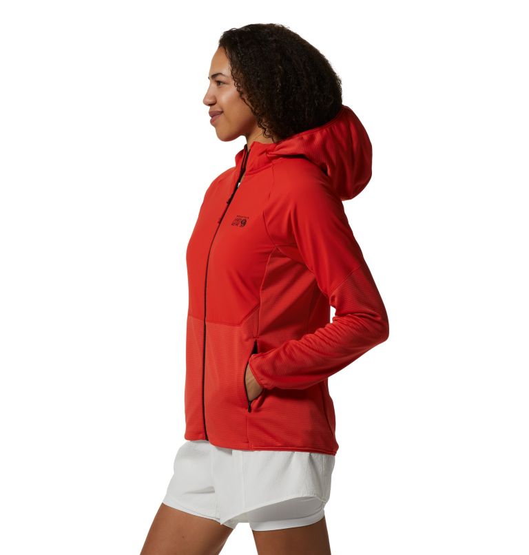 Women's Stratus Range Full Zip Hoody, Color: Summit Red, image 3