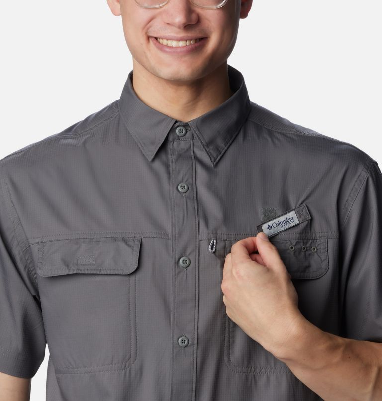 Chemise tissée à manches courtes PFG Skiff Guide Homme, Color: City Grey, image 4