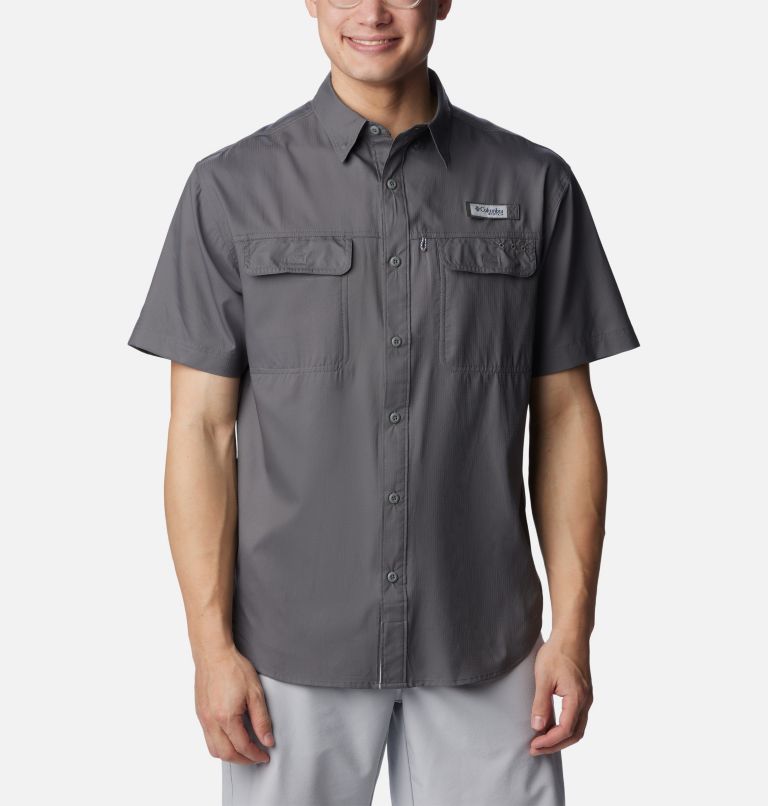 Chemise tissée à manches courtes PFG Skiff Guide Homme, Color: City Grey, image 1