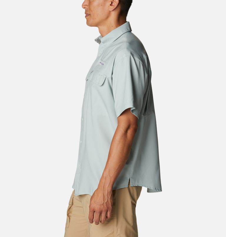 Men's PFG Skiff Guide Woven Short Sleeve Shirt, Color: Cool Green