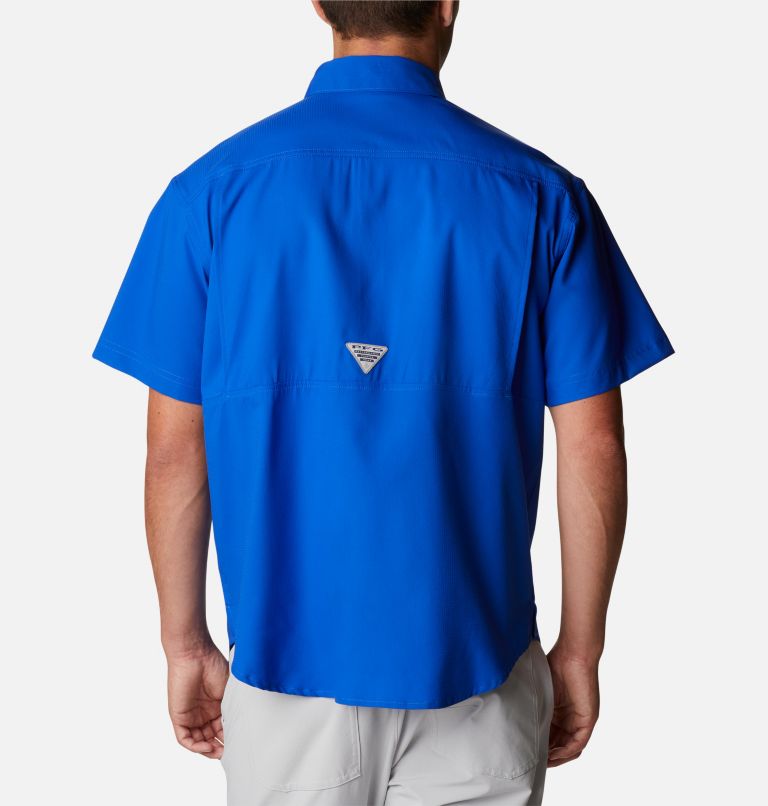 Thumbnail: Men's PFG Skiff Guide Woven Short Sleeve Shirt, Color: Blue Macaw, image 2