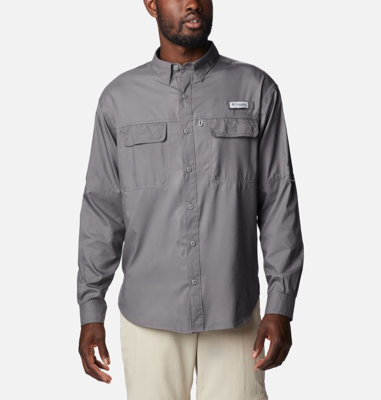 Chemise tissée à manches longues PFG Skiff Guide Homme, Color: City Grey, image 1