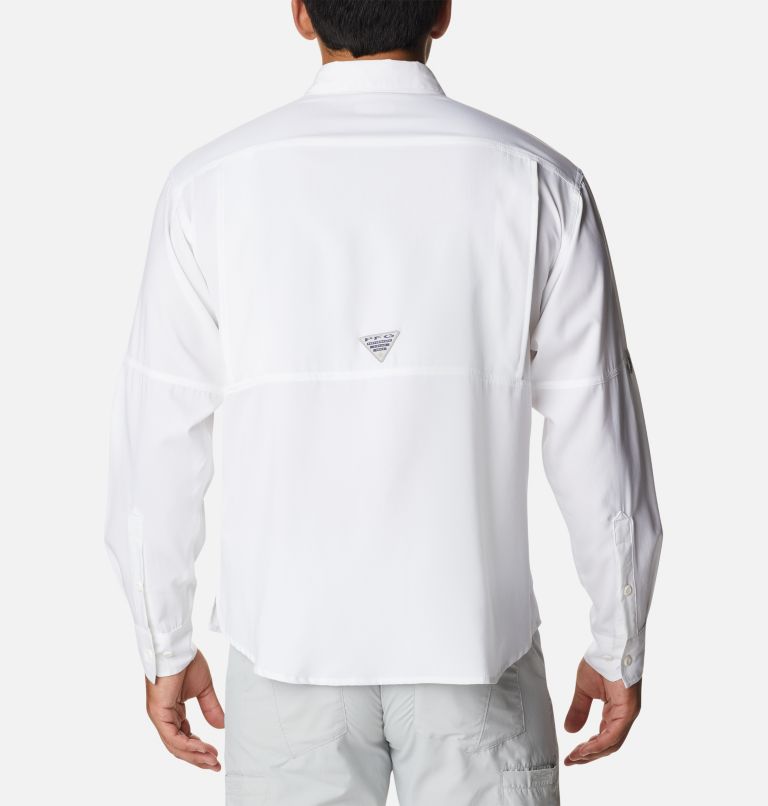 Men's PFG Skiff Guide Woven Long Sleeve Shirt, Color: White, image 2