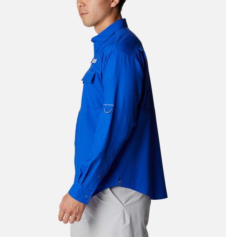 Thumbnail: Men's PFG Skiff Guide Woven Long Sleeve Shirt, Color: Blue Macaw, image 3