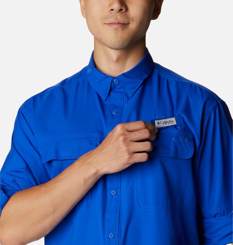 Chemise tissée à manches longues PFG Skiff Guide Homme, Color: Blue Macaw, image 4