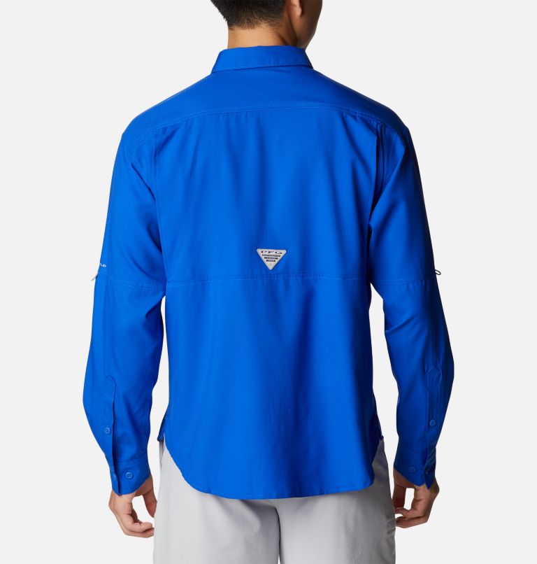 Thumbnail: Men's PFG Skiff Guide Woven Long Sleeve Shirt, Color: Blue Macaw, image 2
