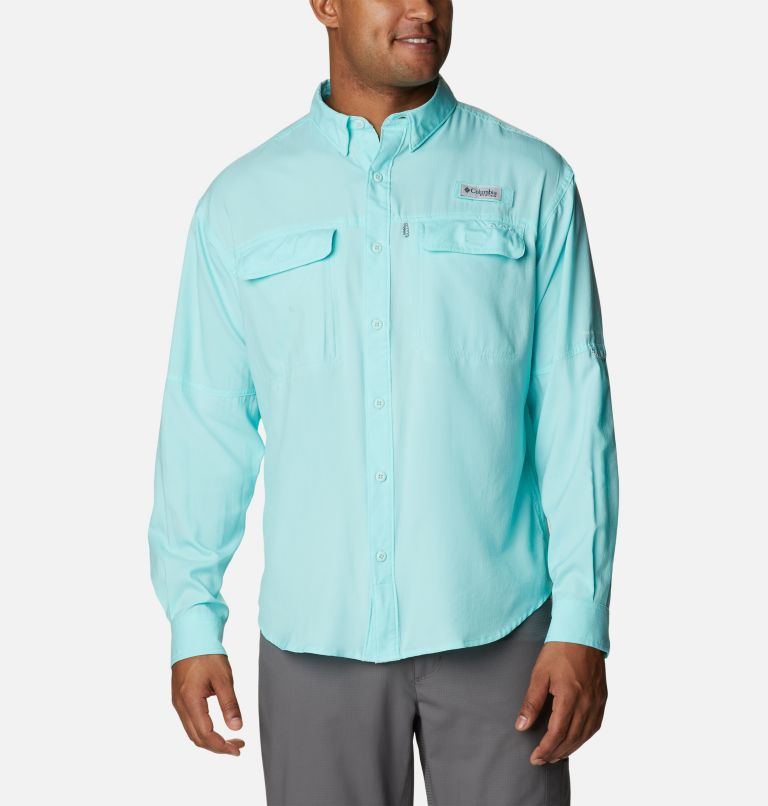 Thumbnail: Men's PFG Skiff Guide Woven Long Sleeve Shirt, Color: Gulf Stream, image 1