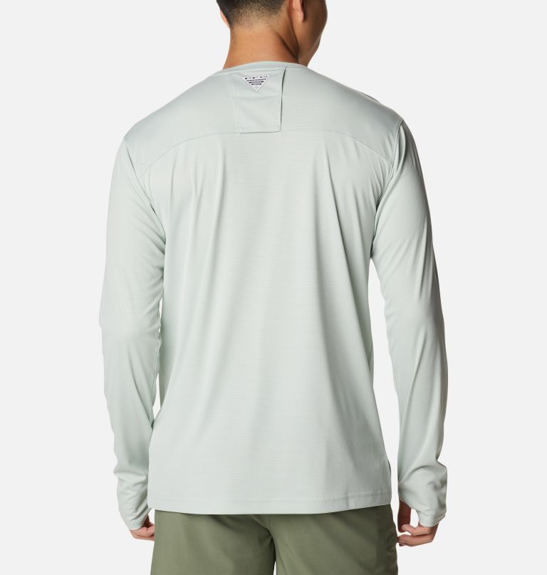 Men's PFG Skiff Guide Knit Long Sleeve Shirt, Color: Cool Green, image 2