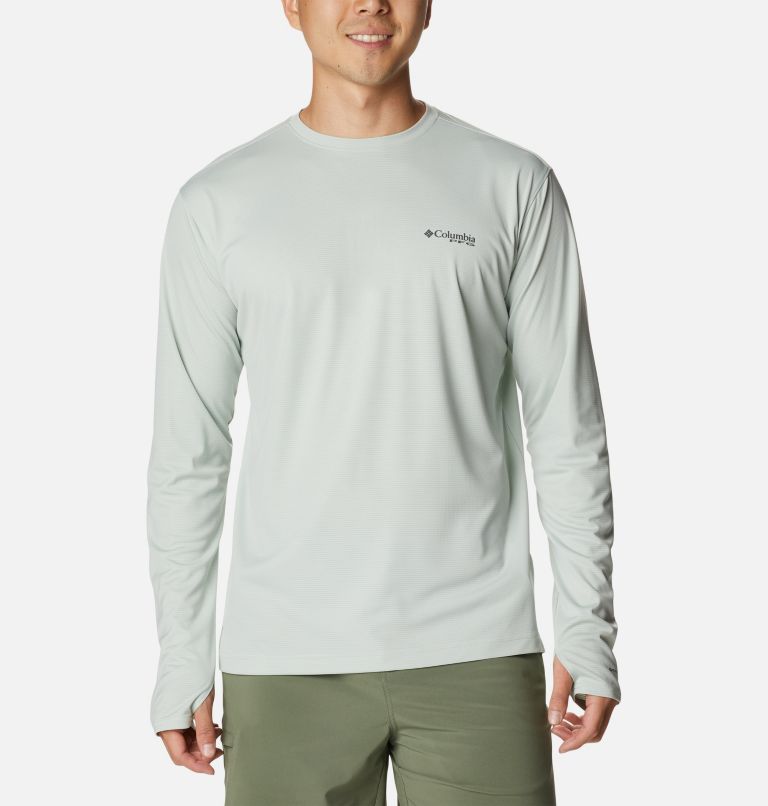 Men's PFG Skiff Guide Knit Long Sleeve Shirt, Color: Cool Green, image 1