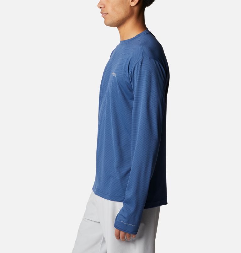 Men's PFG Skiff Guide Knit Long Sleeve Shirt, Color: Carbon