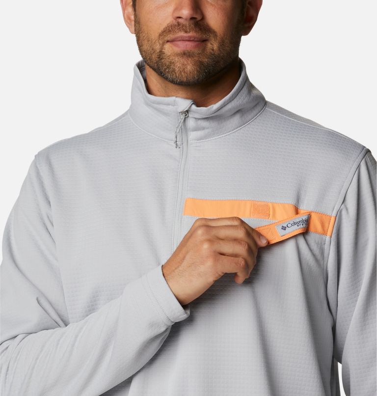Thumbnail: Skiff Guide Fleece | 019 | M, Color: Cool Grey, Bright Nectar, image 4