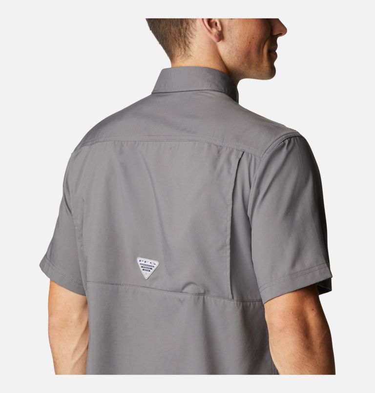 Men's PFG Drift Guide Woven Short Sleeve Shirt, Color: City Grey, image 4