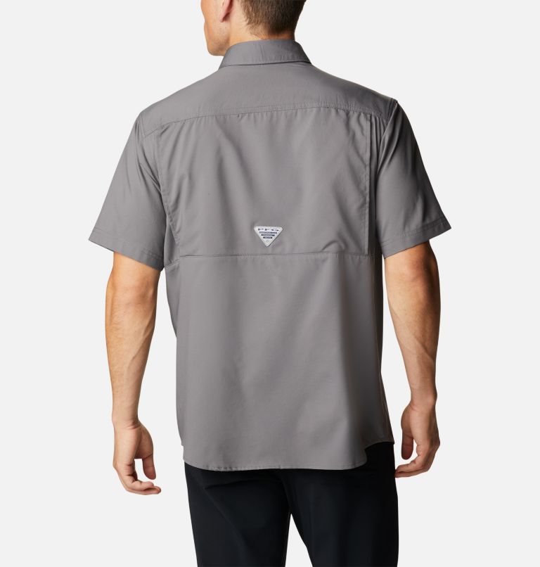 Thumbnail: Men's PFG Drift Guide Woven Short Sleeve Shirt, Color: City Grey, image 2