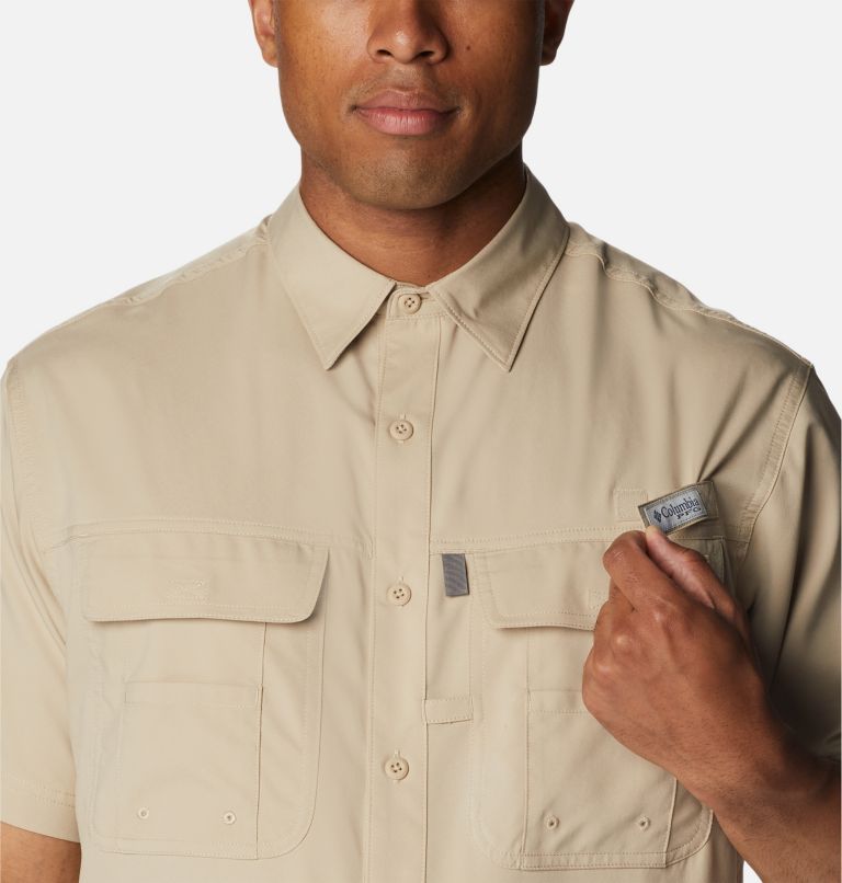 Chemise tissée à manches courtes Drift Guide Homme, Color: Ancient Fossil, image 4