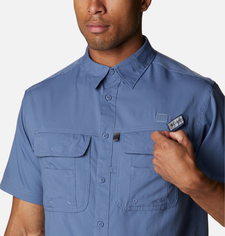 Chemise tissée à manches courtes Drift Guide Homme, Color: Bluestone, image 4