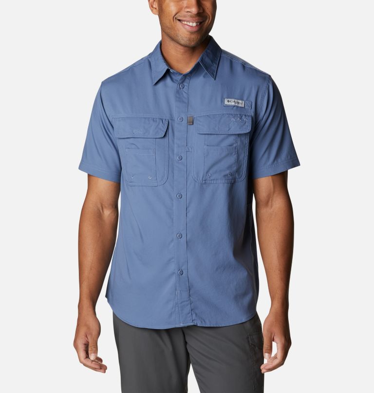 Chemise tissée à manches courtes Drift Guide Homme, Color: Bluestone, image 1