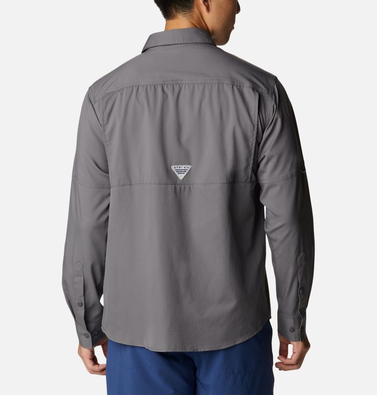 Men's PFG Drift Guide Woven Long Sleeve Shirt, Color: City Grey, image 2