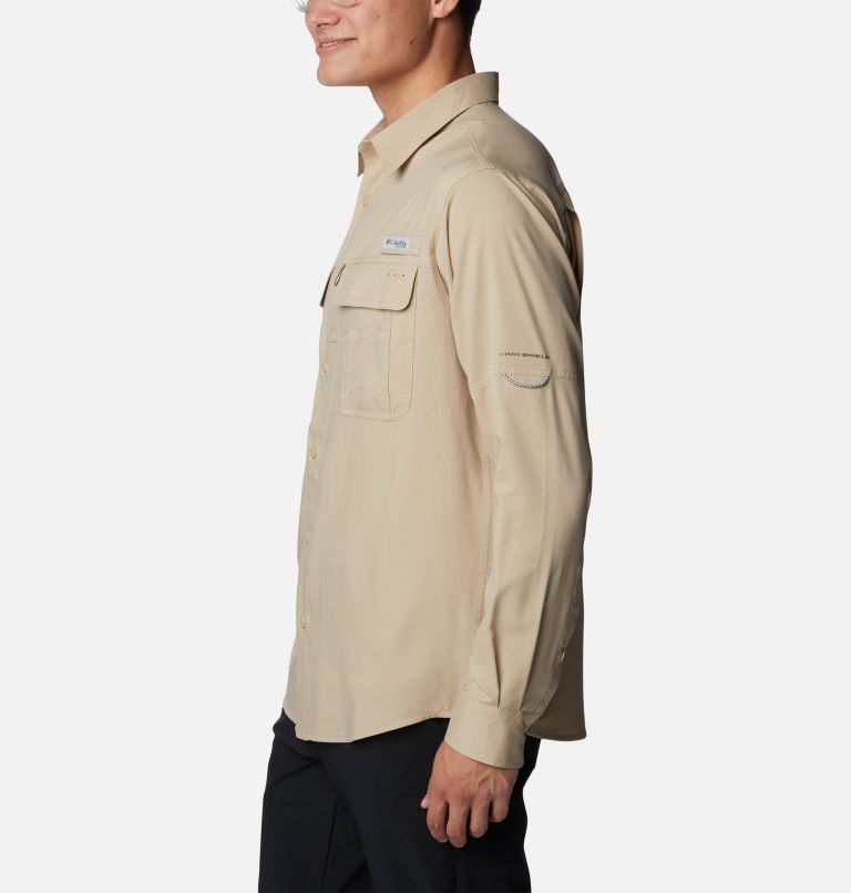 Chemise tissée à manches longues Drift Guide Homme, Color: Ancient Fossil, image 3