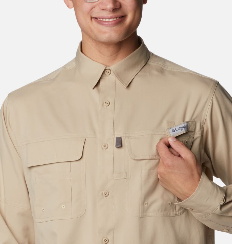 Chemise tissée à manches longues Drift Guide Homme, Color: Ancient Fossil, image 4