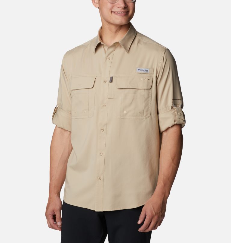 Chemise tissée à manches longues Drift Guide Homme, Color: Ancient Fossil, image 7