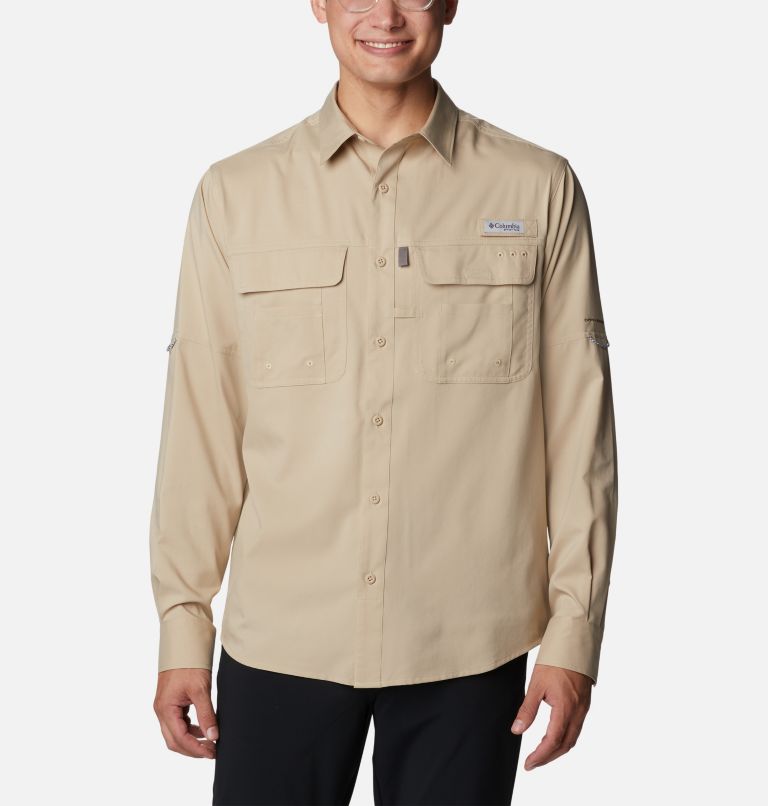 Chemise tissée à manches longues Drift Guide Homme, Color: Ancient Fossil, image 1